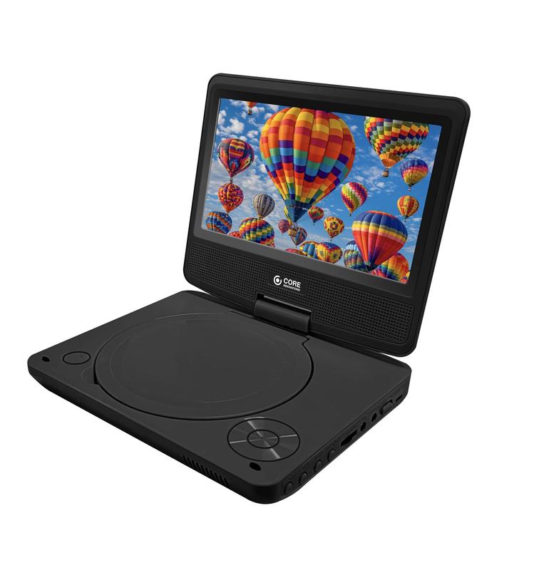 Leitor de DVD portátil Core Innovations com tela LCD de 7